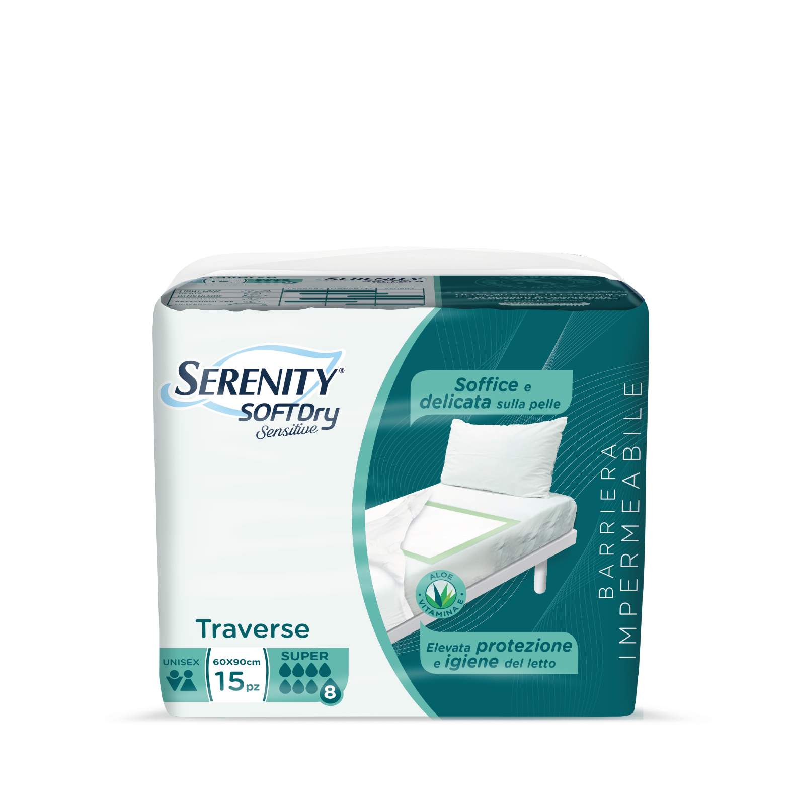 Serenity Traverse Soft Dry Sensitive Super 60x90cm 15 pz - Delta Medical  Store